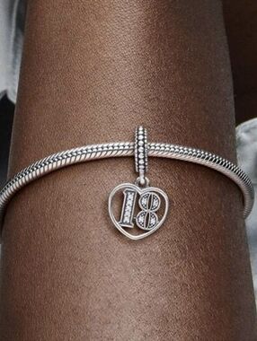 Pandora 18th Celebration Dangle CharmSterling silver